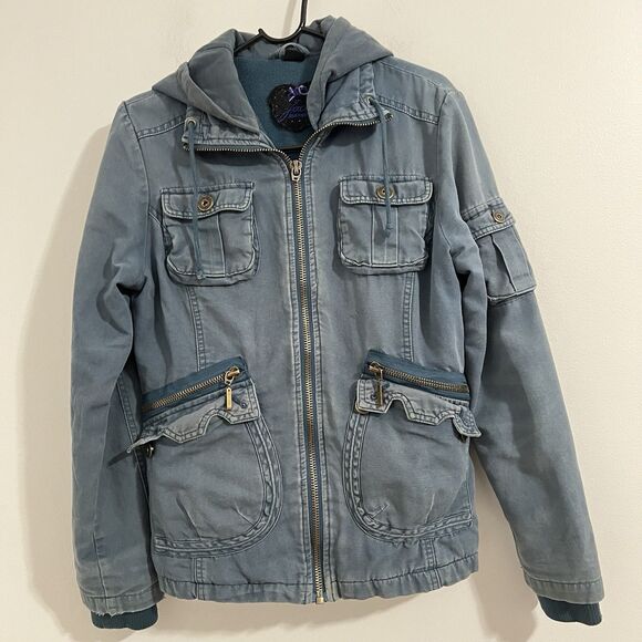 Jack BB Dakota Cargo Jacket Size L Bella Swan ASO Twilight RARE Y2K Hooded - Picture 1 of 9